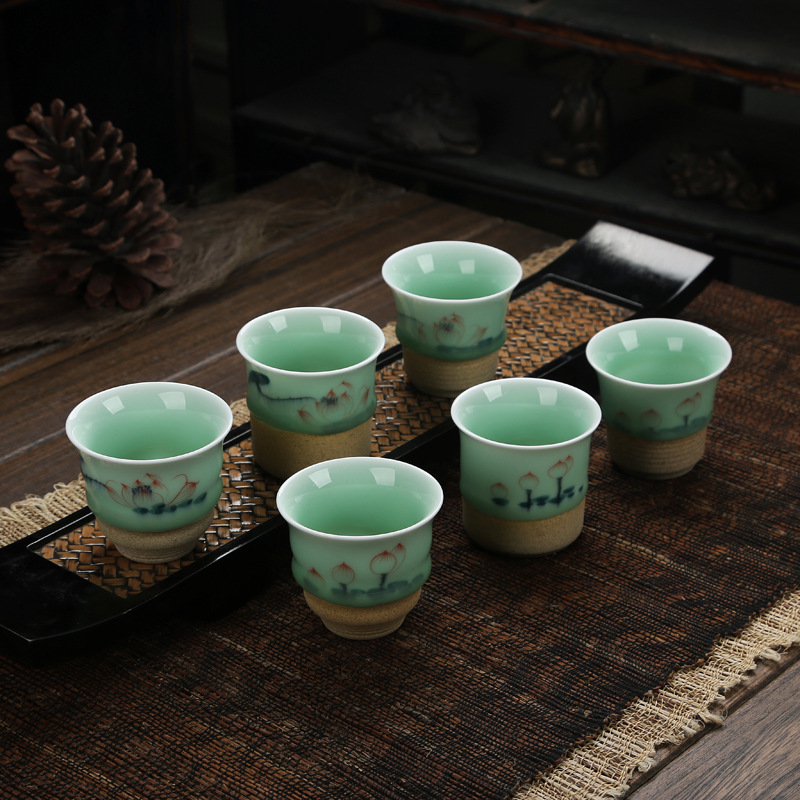 廠傢直銷龍泉青瓷茶具 茶杯 品茗杯 陶瓷茶具 單品批發・進口・工廠・代買・代購