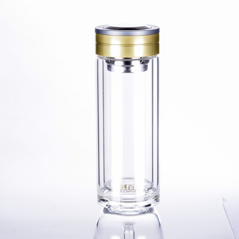 百荷高檔雙層玻璃杯加厚過濾網辦公杯水晶杯一件代發批發・進口・工廠・代買・代購