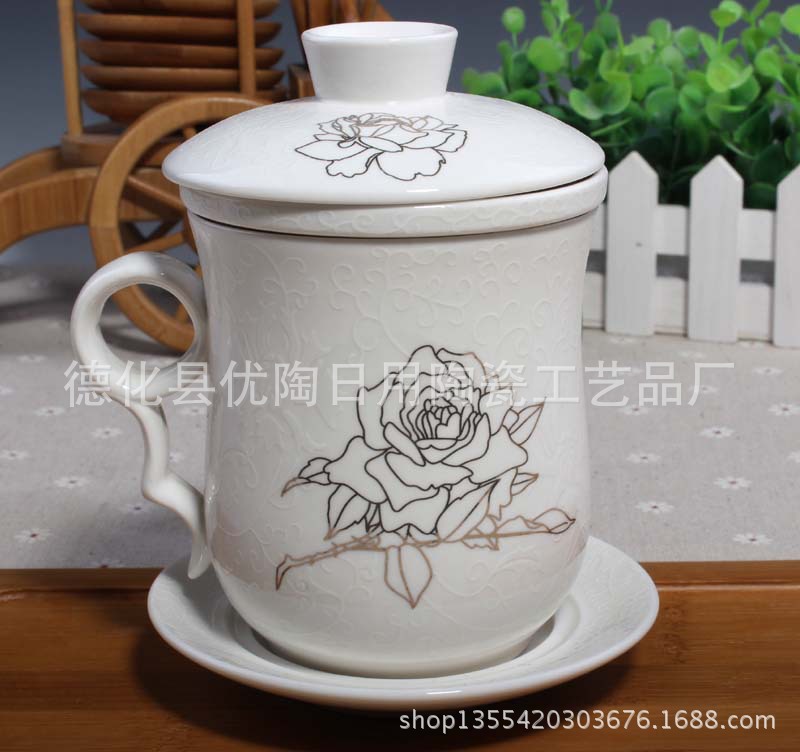 供應陶瓷茶杯 玲瓏青花瓷水杯 四件杯 景德鎮個人杯子 可定製LOGO工廠,批發,進口,代購