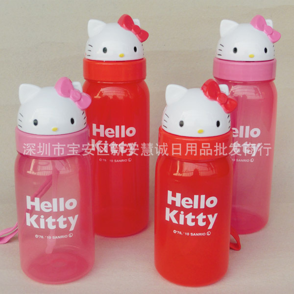 廠傢直銷 hello kitty兒童吸管杯 帶提繩 送吸管工廠,批發,進口,代購