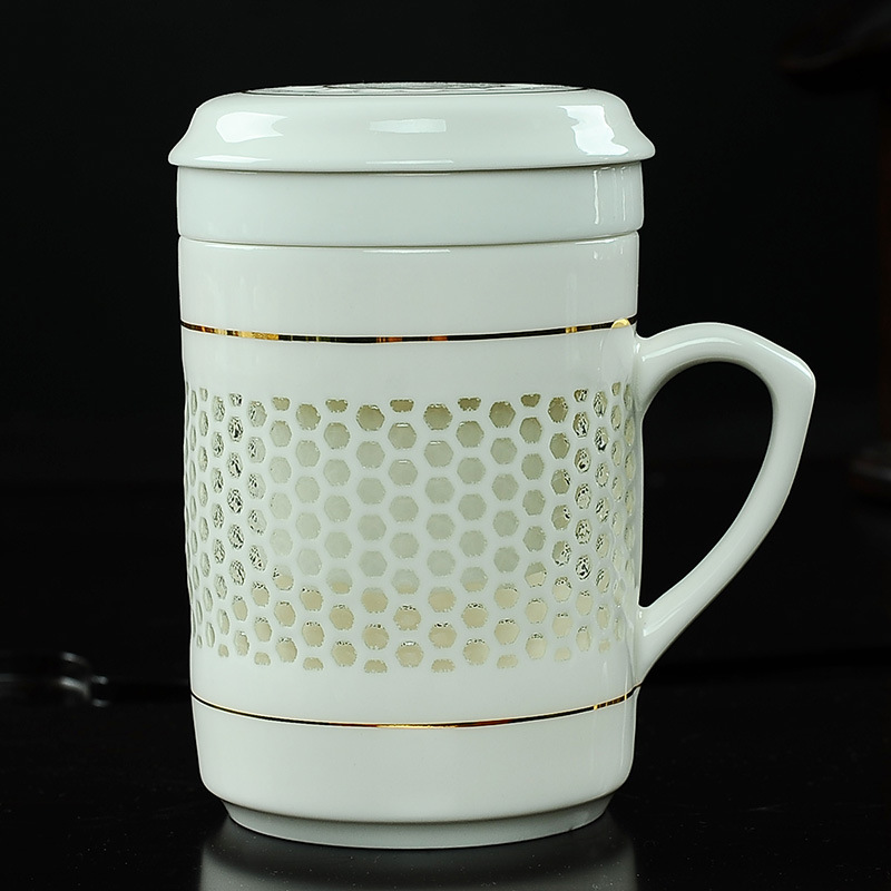 簡約玲瓏陶瓷個人辦公茶杯 高能量負離子水杯 健康好禮支持定製批發・進口・工廠・代買・代購