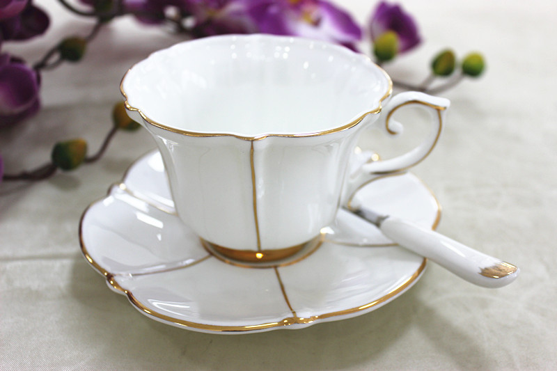 簡約時尚西式公主描金杯碟 骨瓷咖啡杯碟套裝 英式咖啡下午茶具工廠,批發,進口,代購