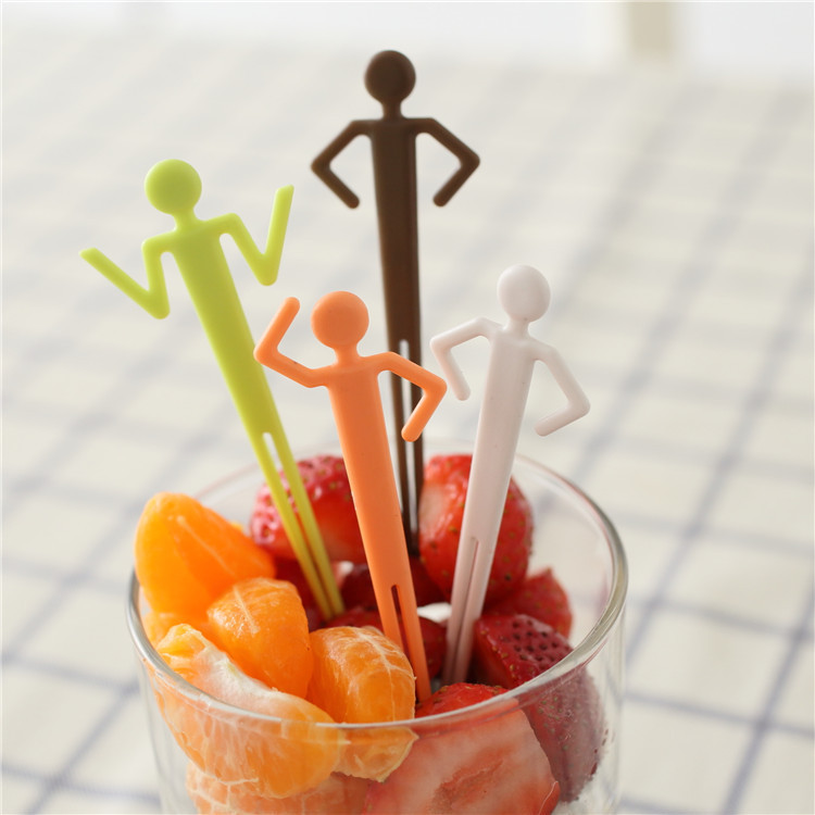 新品人形水果叉 九隻裝環保食品級ABS水果叉 創意水果叉工廠,批發,進口,代購