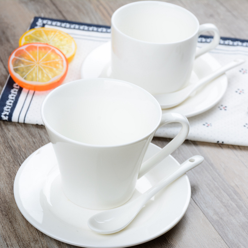 純白陶瓷咖啡杯創意簡約咖啡具套裝高檔傢用杯辦公室咖啡杯子批發工廠,批發,進口,代購