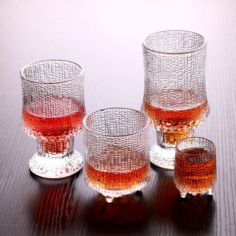 工廠批發水晶玻璃酒杯高腳杯威士忌紅酒杯小號烈酒杯浮雕創意工廠,批發,進口,代購