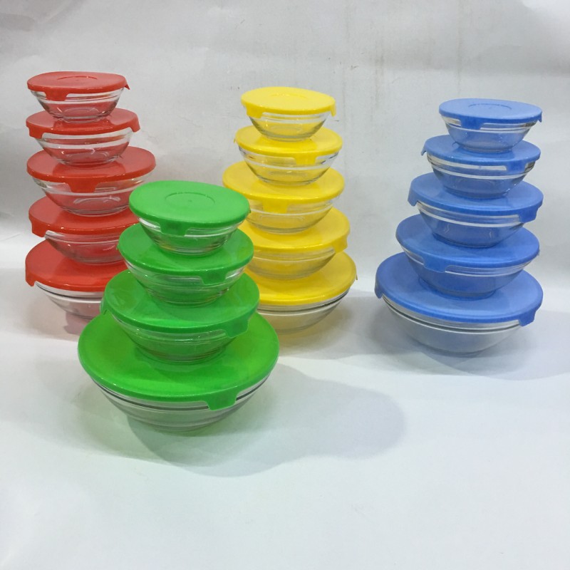 直銷玻璃 保鮮五件套玻璃碗 圓型光身玻璃碗套裝批發訂購批發・進口・工廠・代買・代購