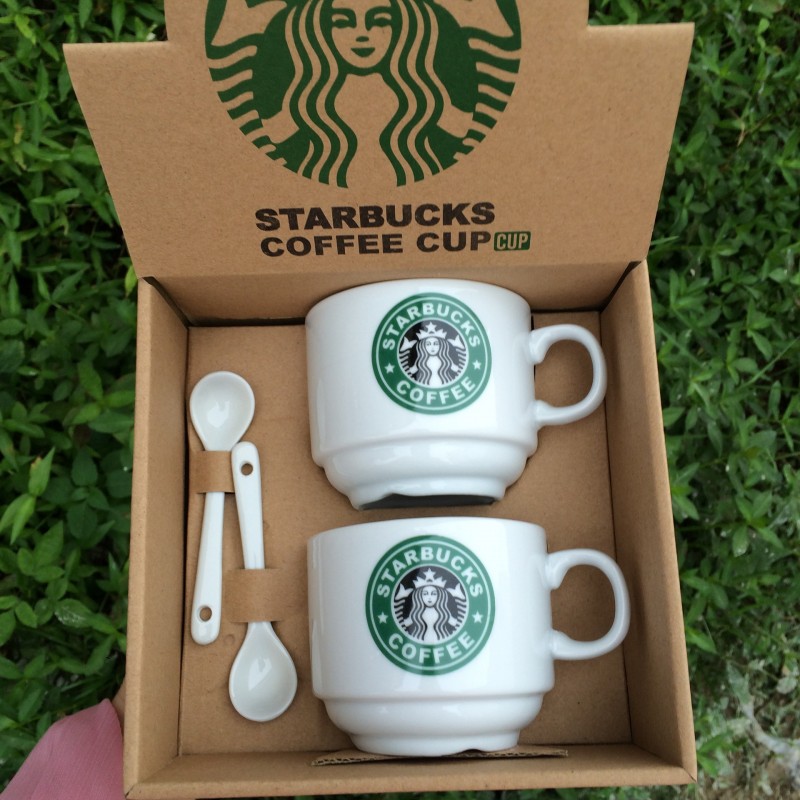 情侶陶瓷杯 星巴克杯子 促銷禮品訂製logo 咖啡杯 創意禮品套裝工廠,批發,進口,代購