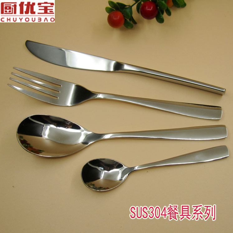 304不銹鋼餐具 韓國創意304不銹鋼刀叉勺 西餐刀叉勺四件套 湯匙工廠,批發,進口,代購