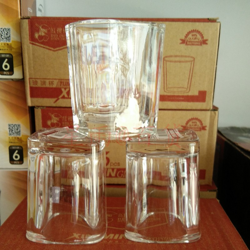 盒裝玻璃杯 6個裝酒杯烈酒杯2元 兩元日用百貨透明小方圓酒杯貨源工廠,批發,進口,代購