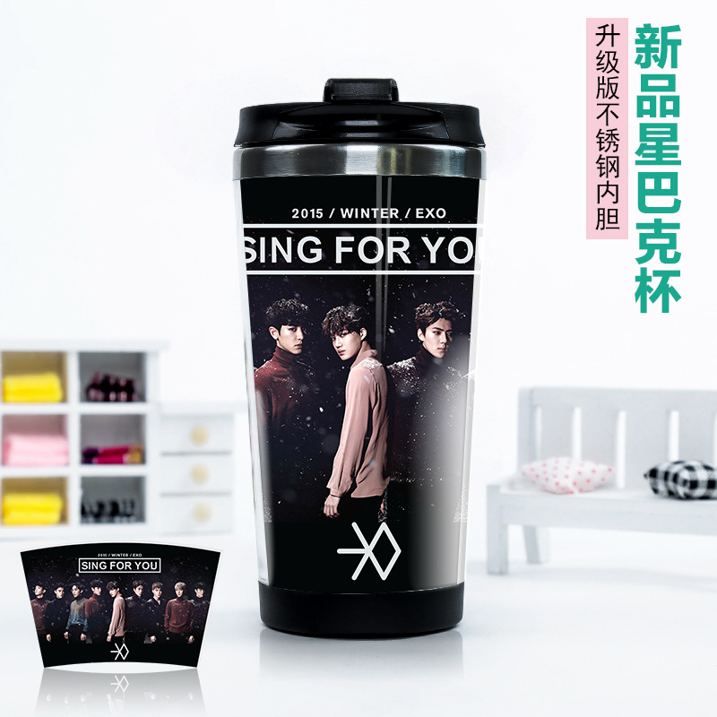 exo sing for you A款杯子同款水杯不銹鋼雙層星巴克杯 BXB062工廠,批發,進口,代購