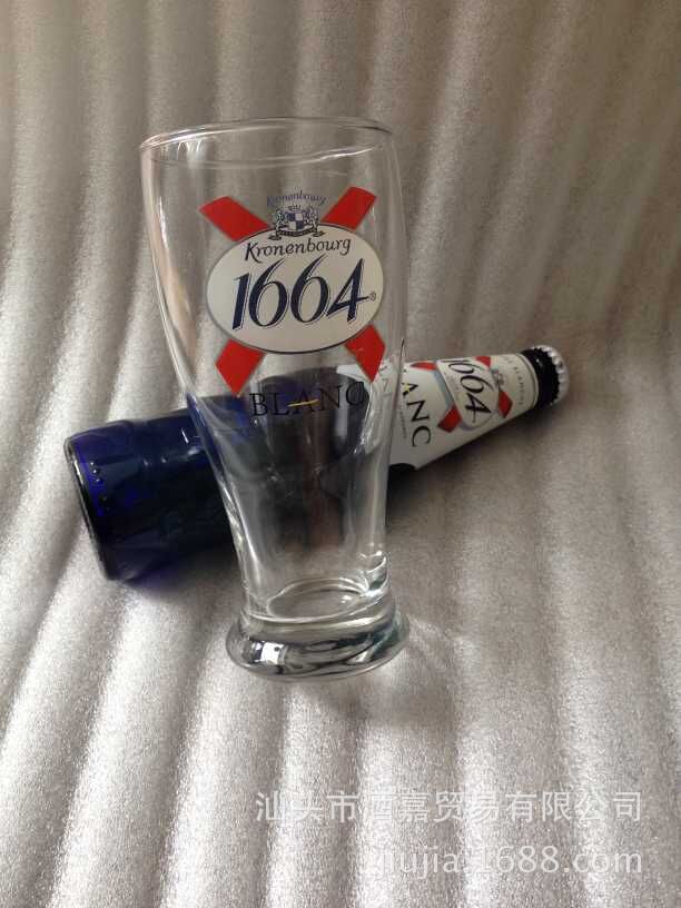 法國進口啤酒杯凱旋1664白啤杯 Kronenbourg 藍瓶專用杯568ML工廠,批發,進口,代購