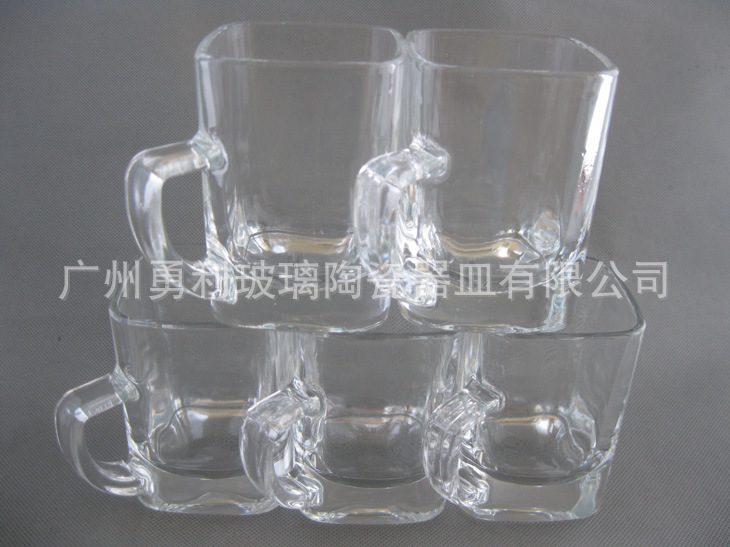廣州玻璃杯廠傢處理倉庫積壓咖啡玻璃杯 四方玻璃客服部 手柄杯子批發・進口・工廠・代買・代購
