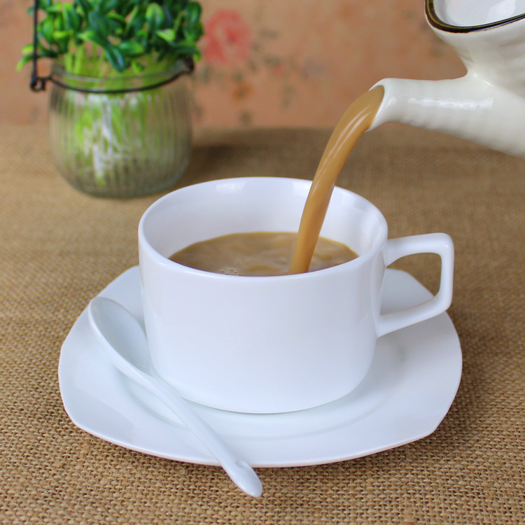 廠傢供應高白新骨瓷咖啡杯碟套裝奶茶杯茶杯可定製加LOGO h0007批發・進口・工廠・代買・代購