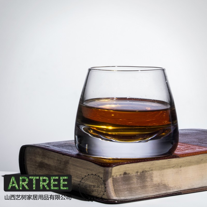 ARTREE藝樹 人工吹製古典小山杯收口玻璃厚底威士忌酒杯 可定製工廠,批發,進口,代購