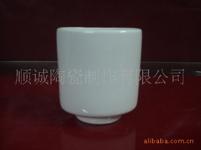 【美觀實用】庫存白色陶瓷高腳大口杯【A10597】工廠,批發,進口,代購