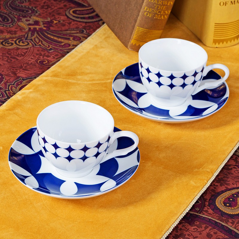 歐式情侶咖啡杯碟套裝 時尚摩登陶瓷高檔英式骨瓷咖啡套裝2杯2碟批發・進口・工廠・代買・代購