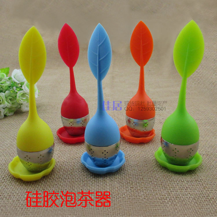 現貨 食品級耐高溫葉子款矽膠茶葉包 泡茶器茶球茶隔 茶漏過濾器工廠,批發,進口,代購