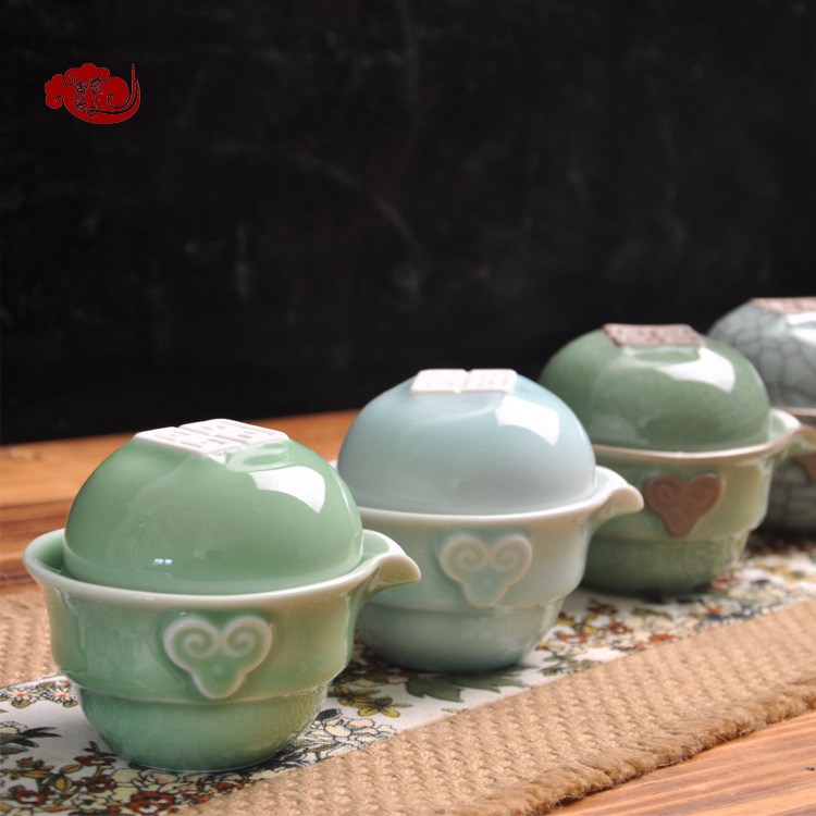 龍泉青瓷創意快客杯陶瓷茶具套裝茶海茶杯批發可定做 廠傢直銷工廠,批發,進口,代購