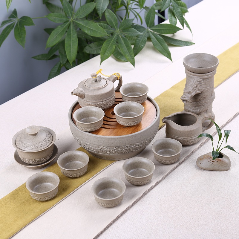 創意粗陶自動茶漏套裝陶瓷功夫茶壺乾泡小茶盤茶具套裝廠傢直銷工廠,批發,進口,代購