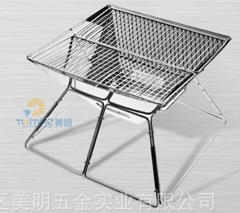 美明不銹鋼BBQ野外燒烤爐子戶外便攜式燒烤套裝不銹鋼戶外燒烤架工廠,批發,進口,代購