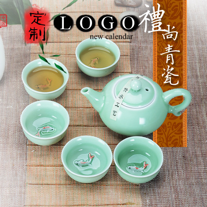 廠傢直銷茶具套裝 翡翠綠陶瓷蓋碗創意功夫茶具 定製LOGO特價批發・進口・工廠・代買・代購