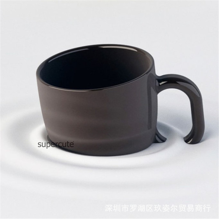 Tresure Cup寶藏咖啡杯 創意造型傾斜陶瓷杯 黑色 白色2色選工廠,批發,進口,代購