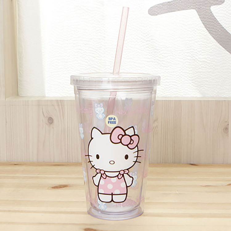 韓國正品hello kitty 吸管杯創意咖啡杯 凱蒂貓正版奶茶杯果汁杯工廠,批發,進口,代購