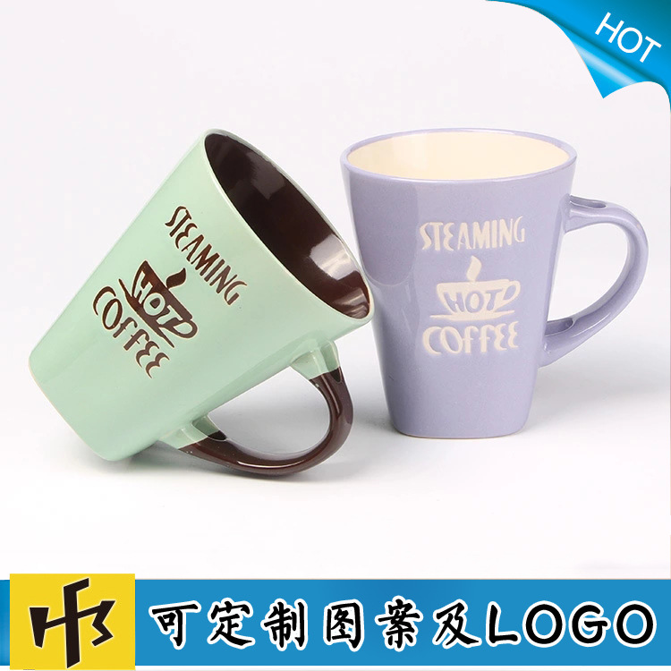 廠傢生產供應炻瓷手繪咖啡杯 陶瓷烤花咖啡杯 可定製LOGO和圖案批發・進口・工廠・代買・代購