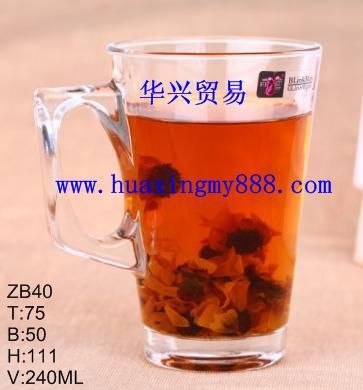 高檔把杯玻璃水茶啤酒玻璃斜身高白料杯康泰240工廠,批發,進口,代購