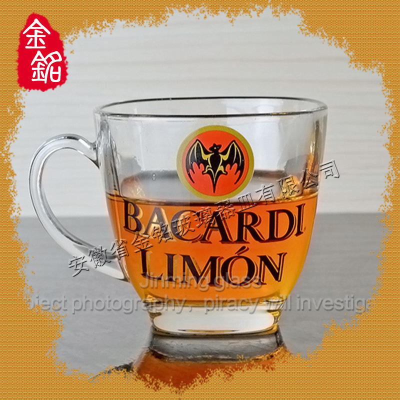 生產批發 耐熱玻璃茶杯 玻璃咖啡杯 花茶杯 帶把玻璃水杯可印logo工廠,批發,進口,代購