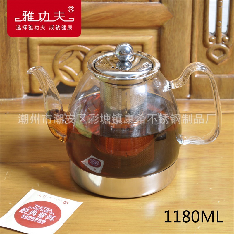 電磁爐壺玻璃茶壺不銹鋼過濾花茶壺燒水壺煮茶壺帶濾網養生壺工廠,批發,進口,代購