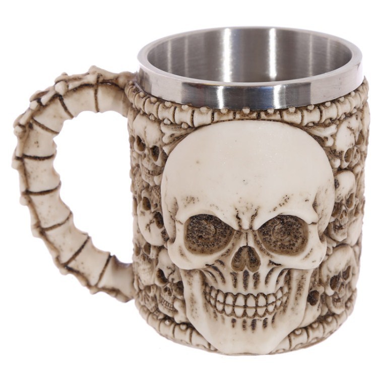 skull mug 出口原單 萬聖節不銹鋼骷髏頭咖啡杯茶杯 骷髏頭造型杯工廠,批發,進口,代購