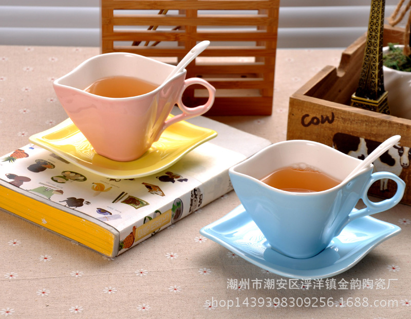 工廠直銷歐式陶瓷咖啡杯色釉咖啡杯套裝陶瓷杯logo定製一件代發批發・進口・工廠・代買・代購