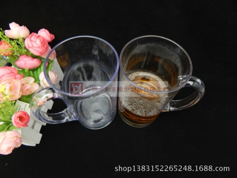 亞克力啤酒杯 透明塑料酒杯 塑膠酒杯 帶柄塑料杯 各類酒杯定製批發・進口・工廠・代買・代購