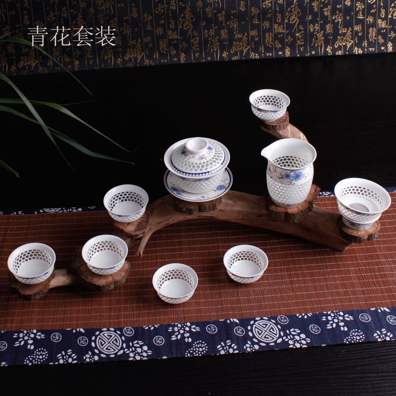 廠傢直銷玲瓏茶具 德化茶具超薄水晶鏤空蜂巢茶碗批發批發・進口・工廠・代買・代購