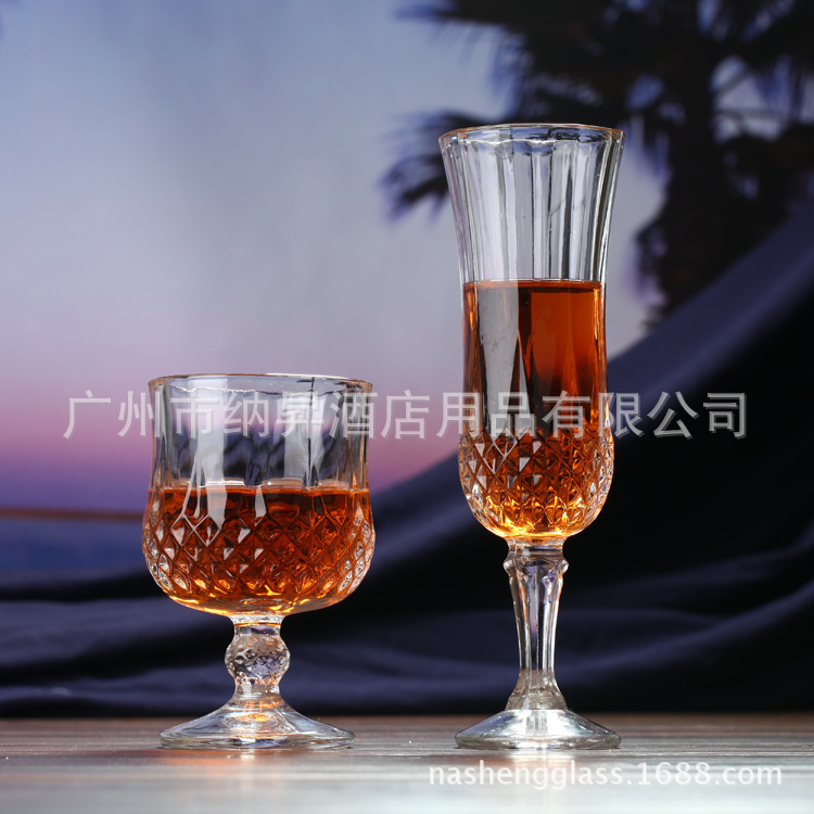 高腳加厚鉆石玻璃杯 葡萄紅酒杯 洋酒威士忌杯 香檳杯批發・進口・工廠・代買・代購