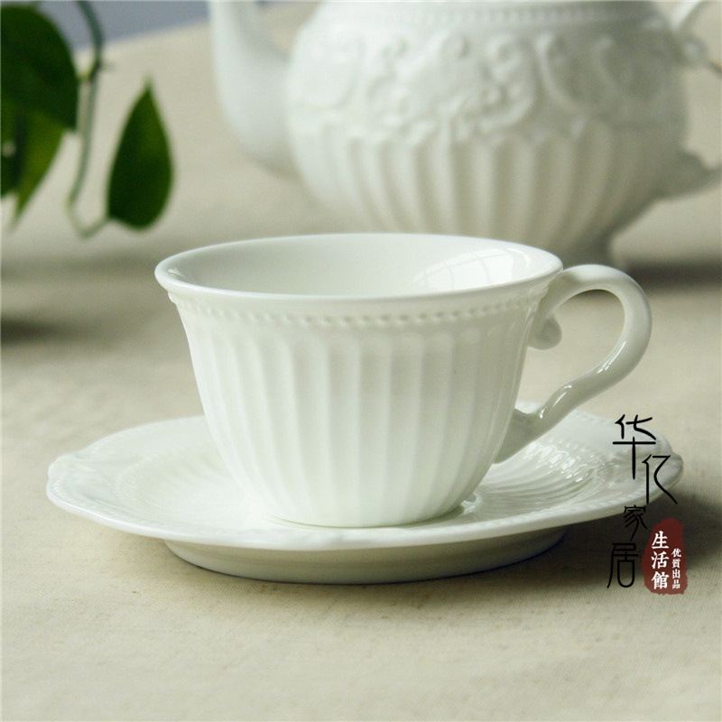 巴洛克咖啡杯碟套裝艾伯特古老系列白色浮雕花紋杯批發・進口・工廠・代買・代購
