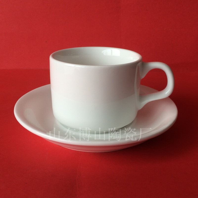 廠傢生產咖啡杯帶碟 陶瓷托盤杯墊套裝 鎂質強化骨瓷定製LOGO文字批發・進口・工廠・代買・代購