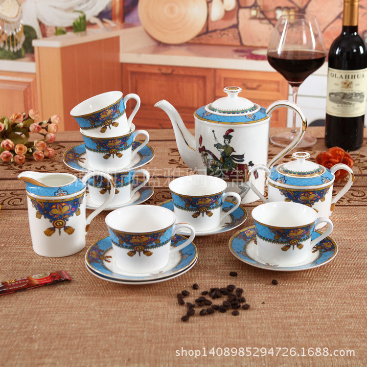 15頭陶瓷骨瓷咖啡具|歐式咖啡杯套裝|公司促銷定製送禮佳品工廠,批發,進口,代購