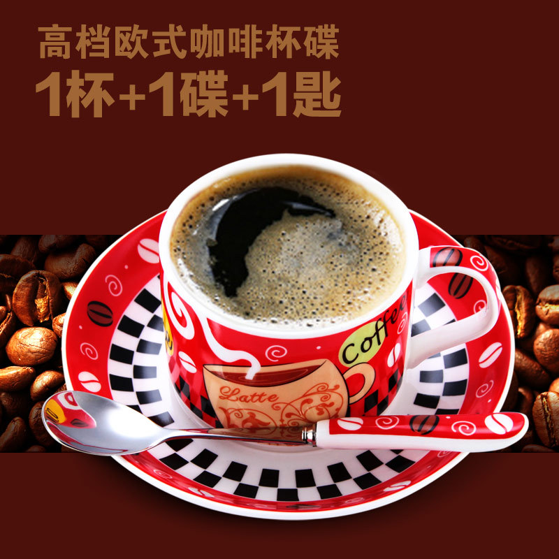 歐式陶瓷咖啡杯套裝創意英式骨瓷咖啡杯套裝高檔紅茶杯配碟帶勺子工廠,批發,進口,代購