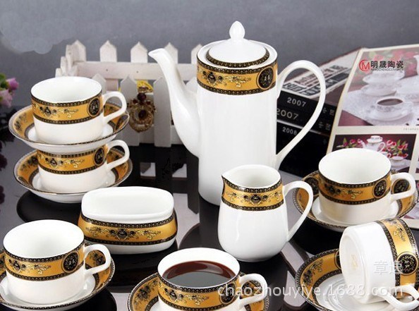 陶瓷咖啡杯套裝 歐式15頭咖啡杯碟壺套裝 英式下午茶紅茶具工廠,批發,進口,代購