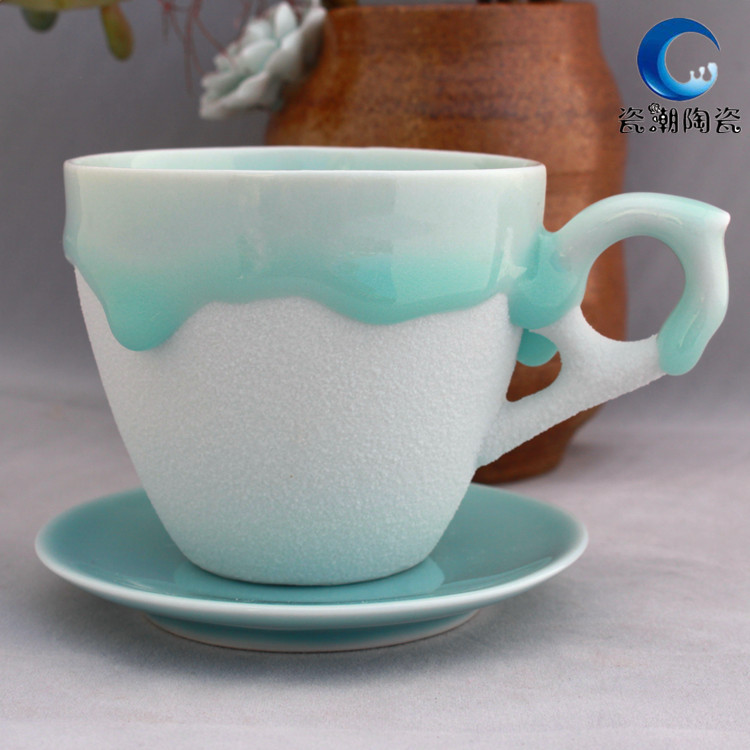 景德鎮陶瓷珍珠釉咖啡杯碟陶瓷咖啡杯具歐式咖啡杯工藝品禮品批發・進口・工廠・代買・代購