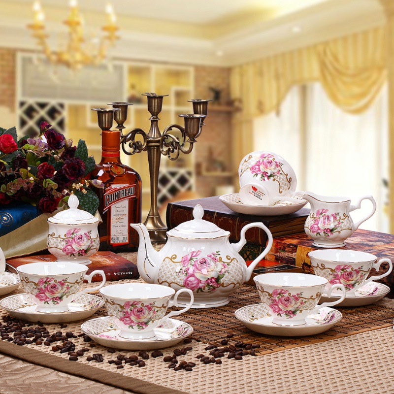 15頭骨質陶瓷歐式咖啡杯具套裝 英式咖啡杯碟下午茶杯　茶具茶壺工廠,批發,進口,代購