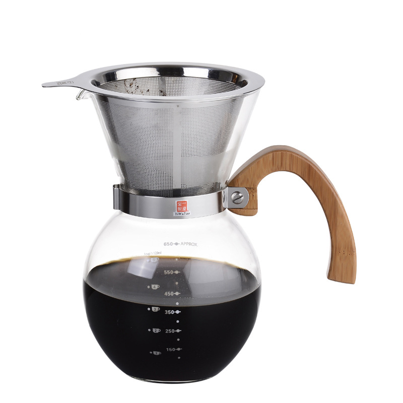 正品一屋窯耐高溫玻璃  咖啡壺 不銹鋼滴濾網FH-2011L/650ML工廠,批發,進口,代購