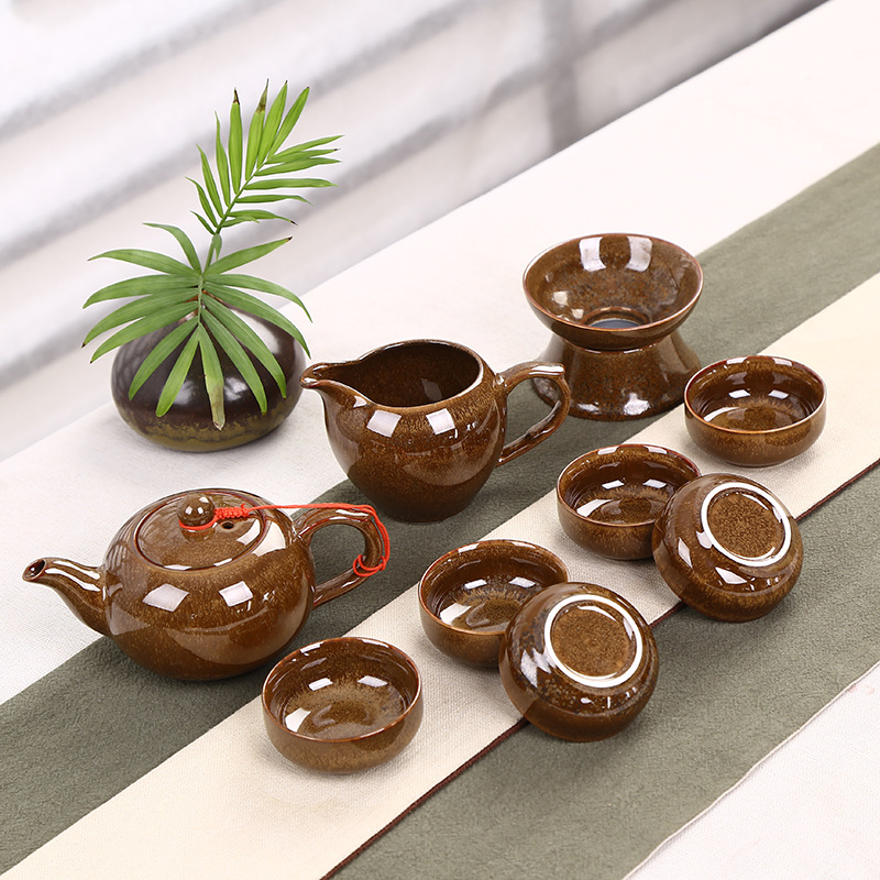 廠傢直銷窯變茶具套裝陶瓷功夫茶具10頭茶壺茶碗商務送禮一件代發批發・進口・工廠・代買・代購