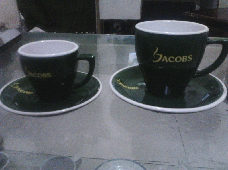 出口美歐JACOBS綠色厚胎咖啡杯碟批發・進口・工廠・代買・代購
