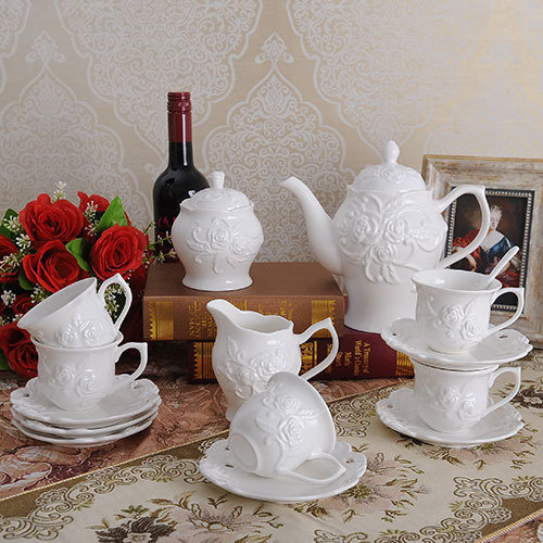 田園英式下午茶具骨瓷高檔奢華陶瓷歐式咖啡杯具套裝結婚禮品工廠,批發,進口,代購