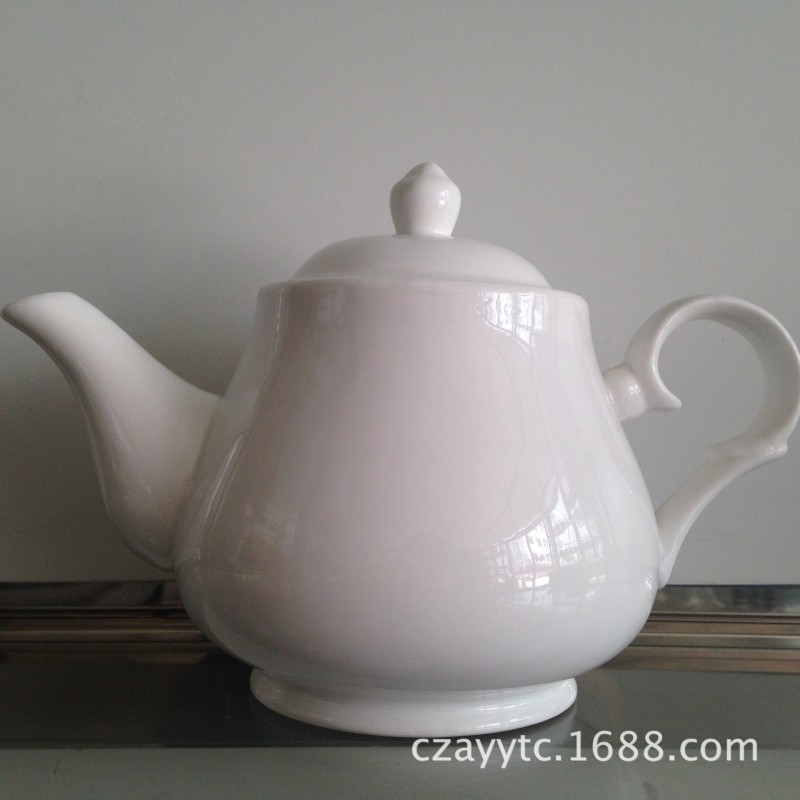 批發中式茶壺陶瓷 英式美星壺 酒店餐廳白瓷茶壺 可加印logo工廠,批發,進口,代購