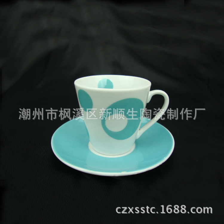 潮州杯碟 骨質杯碟套 高檔禮品杯套 經典陶瓷可定做可加公司LOGO工廠,批發,進口,代購