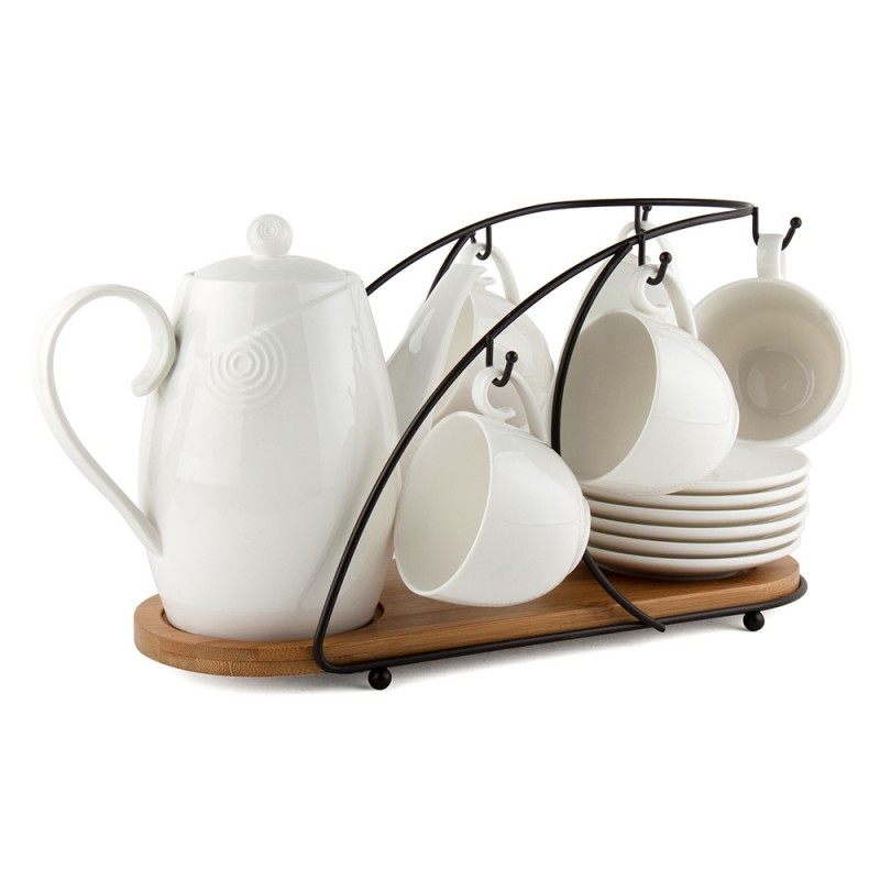 歐式創意陶瓷咖啡杯碟套裝傢用下午茶具冷水壺水杯茶杯配禮品架子工廠,批發,進口,代購